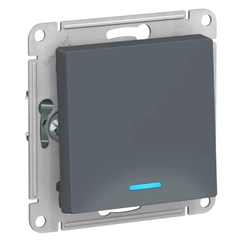 Выключатель 1-клавишный, с подсветкой, Грифель, серия Atlas Design, Schneider Electric