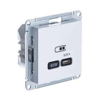 Розетка USB 1-ая Тип С 3200 мA 5V (для подзарядки), Белый лотос, серия Atlas Design, Schneider Electric