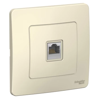 Розетка компьютерная 1-ая кат.5е, RJ-45 (интернет) (в сборе), Молочный, серия Blanca, Schneider Electric