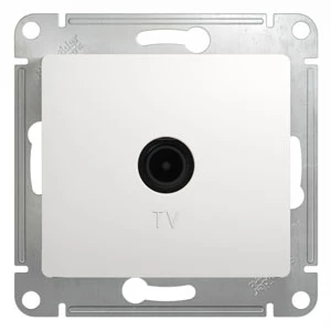 Розетка телевизионная проходная ТV 4 dB, Белый, серия Glossa, Schneider Electric